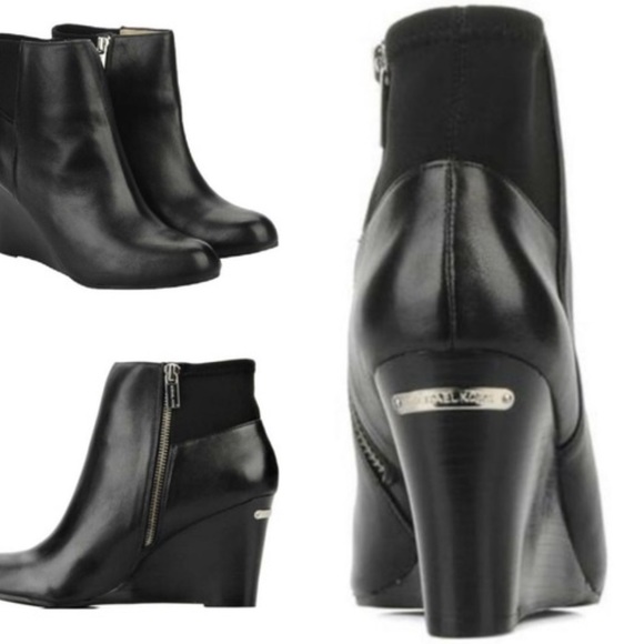 Michael Kors | Bromley Wedge Black Ankle Boot 6M - Picture 2 of 14
